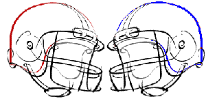 football helmets